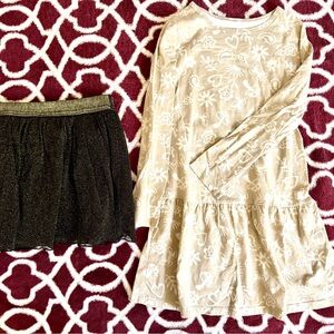 Carter's Cream and Black Kids Casual Dress Set